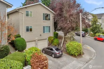 The garage on the left is for this unit.
