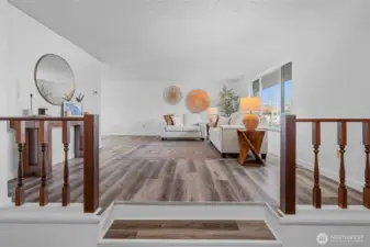 LIVING ROOM | Yes, this room is big! Plenty of space for a TV and large sectional. Or use a corner for a desk.