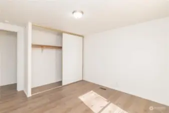 Bedroom 2 is large with a long closet