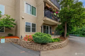 Ground floor unit w/ walk out balcony