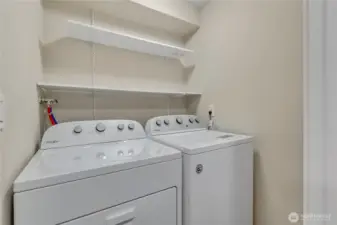 In Unit Laundry Area, Washer abd Dryer convey