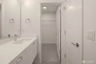 Walk in closet in primary suite