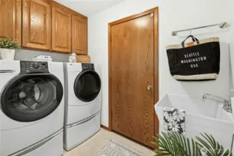 Laundry Room with newer machines that stay