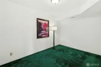 Lower level room used as a guest room