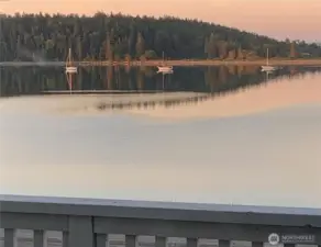 Sunset from deck over the harbor