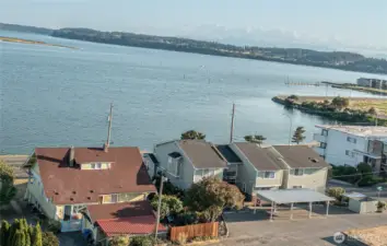Aerial view to the SW toward town