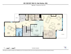 Main floor with kitchen, bonus room, and front living rtoom with views.