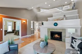 The home features a main-floor den with french doors.