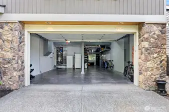 3- car finished garage with new furnace, new water heater, and plenty of storage.
