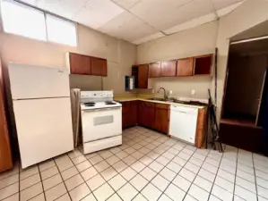 Lower level kitchen.