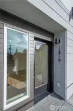 Lighted front porch entry