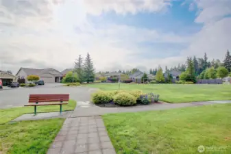 Looking from the park back to the home.