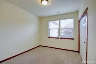2nd bedroom with double closet.