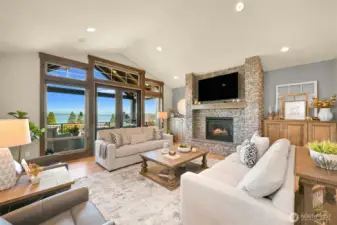 Vaulted living room