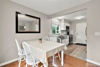 Dining space conveniently located next to the kitchen.
