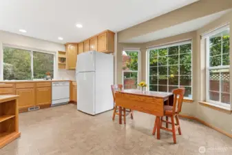 Here is the eat in dining area in the kitchen. There is also a separate dining room.