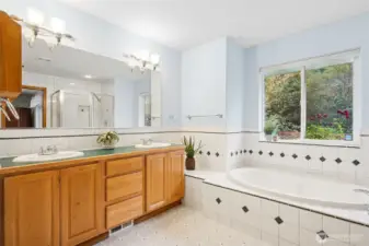 Primary suite offers a 5 piece bath.