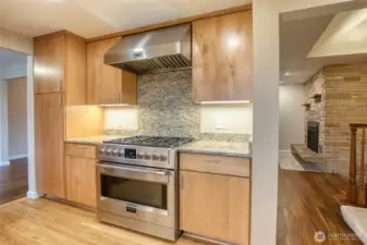 oversized gas range and fan