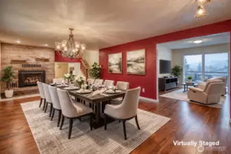 Virtually staged Sellers entertained and used this area as their diningroom