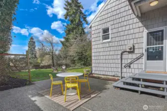 Large, level lot with private, sideyard patio - perfect for outdoor entertaining.