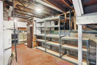 Workshop and storage spaces.