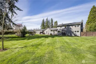 Spacious and level lawn