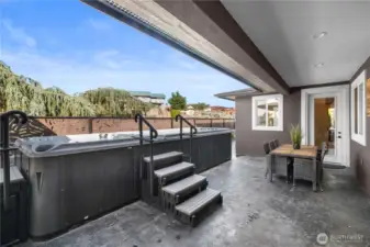 Covered back patio.