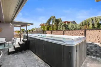 Fully fenced backyard.