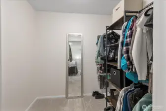 Primary bedroom features two large closets.