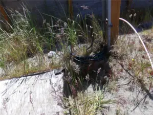 RV hook up w septic dump on south side of property.