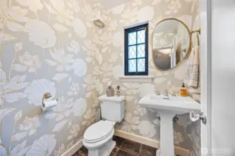 Stylish powder bath on main floor.