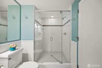 Primary en-suite updated shower off primary bedroom.