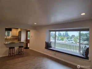 Window seat in living room.