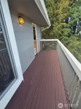 Front deck with view.