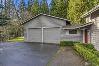 Attached double car garage