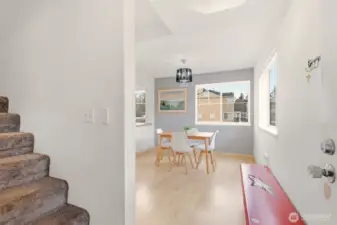 Two story unit with bedrooms on 2nd floor.  No upstairs neighbors!