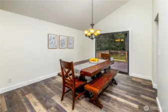 Dining room leading out to the backyard deck