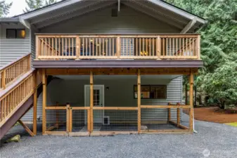 Backyard deck and dog run