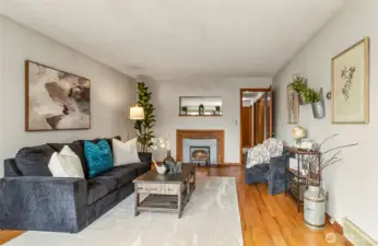 Lots of room with the efficient fireplace wood insert, keeps you warm all winter long. Save on power bills!