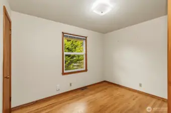 First bedroom to the left, sturdy and great window and closet