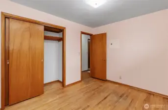 Large closet and original hardwoods throughout in the 2nd bedroom