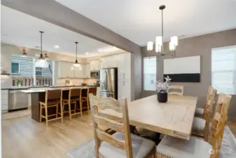 Kitchen opens to dining area - lovely for entertaining