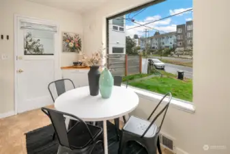 Dining space of 2218, with side door entrance.