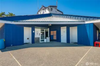 Restrooms and laundry facilities at the top of the dock for Semiahmoo boaters