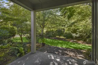 Enjoy the tranquility of nature and the creek that runs behind the home.  A covered patio allows for year round enjoyment.