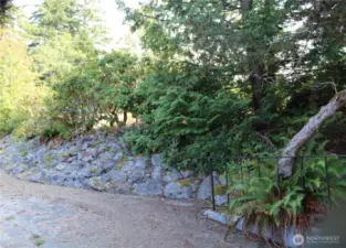 beautiful mature landscaping along the driveway for privacy