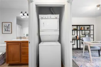 2nd bathroom to the left, 2nd bedroom to the right, in unit laundy