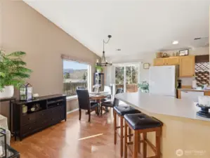 liding glass door leading to private deck—perfect for grilling