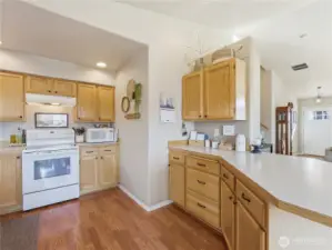 Kitchen featuring ample cabinetry, storage, and prep space