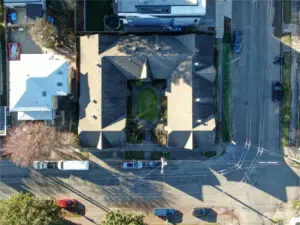 Overhead aerial view.